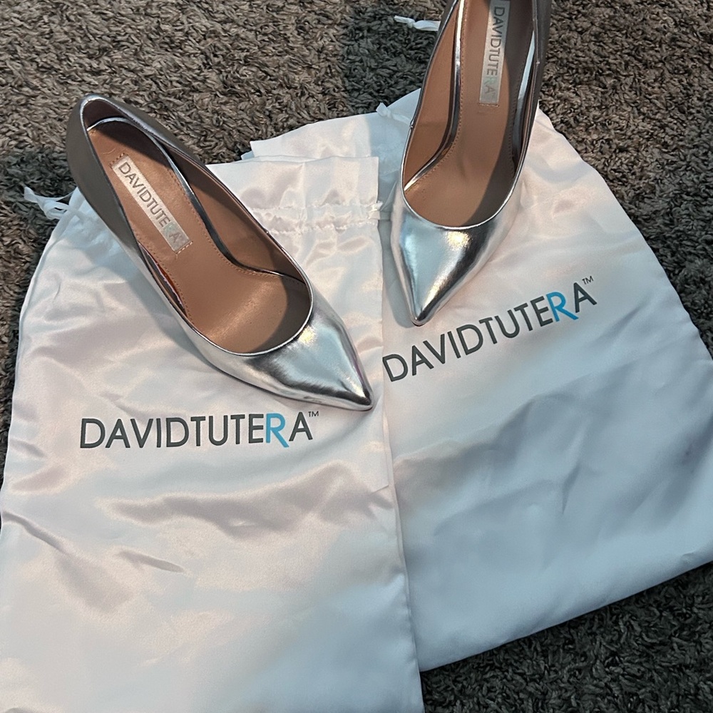 DAVIDTUTERA • Sliver High Heel Pumps • size 7 - Picture 1 of 6
